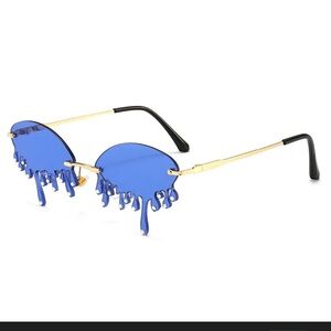 New in box teardrop blue sunglasses